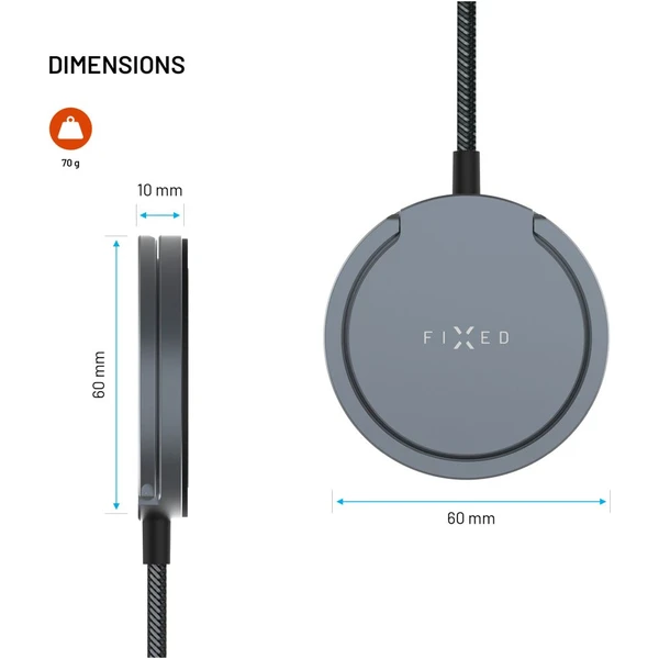 FIXED MagPad Pre nabíjačka Qi2/MagSafe so stojanom, 15W, šedá - Nabíjačky - Obrázok 30c24d6c901f4f92b2c3ab48a60a59dc