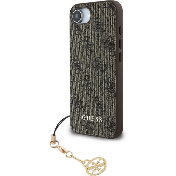 Guess 4G Charm kryt iPhone 17e/16e hnedý - Puzdra - Hlavný obrázok