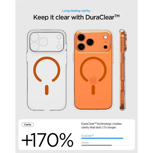 Spigen Ultra Hybrid MagSafe kryt iPhone 17 Pro Max clear orange - Puzdra - Obrázok 3105196c31d84ba3a9008389b903c4ac