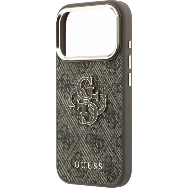 Guess PU 4G Resin Metal Logo Zadný Kryt pre iPhone 18 Pro Brown - Puzdra - Obrázok 3152899d387b4517b35a527a8cfdfcc2