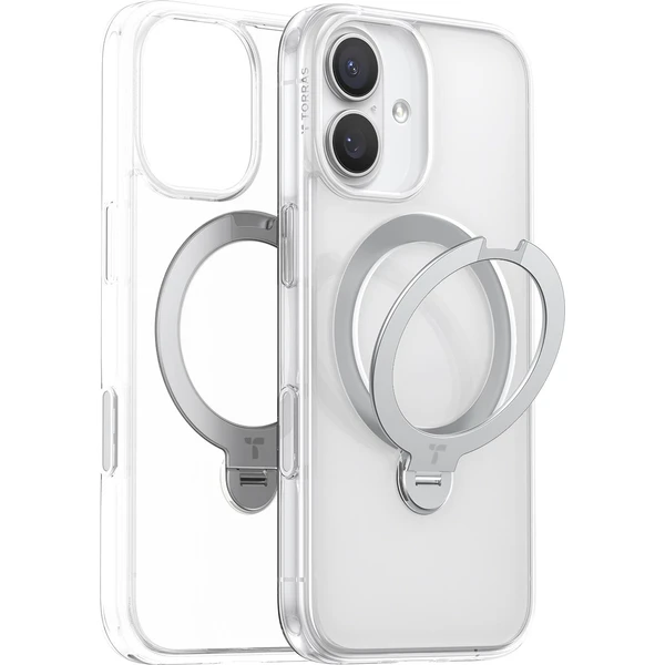 Torras Ostand Q3 Spin MagSafe kryt iPhone 17 priehľadný - Puzdra - Hlavný obrázok