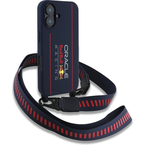 Oracle Red Bull Racing Silicone Vertical Logo MagSafe zadný kryt + Crossbody popruh iPhone 16 modrý - Puzdra - Obrázok 318f7a059cec41dca5a700fa5da719ef