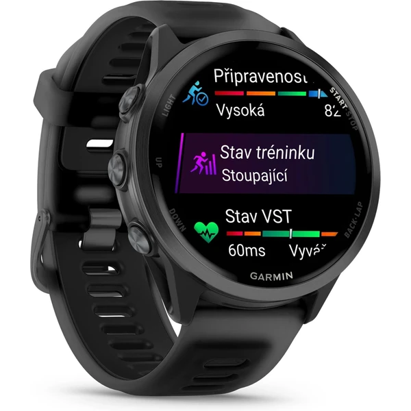 Garmin Forerunner 570 47 mm tmavo šedá hliníková luneta s čiernym polopriehľadným remienkom - Inteligentné hodinky - Obrázok 31LG000J01