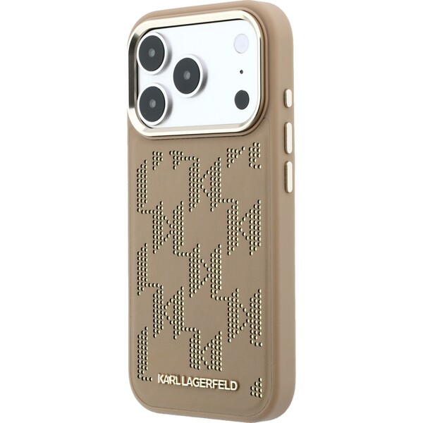 Karl Lagerfeld PU Perforated Monogram MagSafe Zadný Kryt pre iPhone 17 Pro Beige - Puzdra - Obrázok 31a96fd497ec434eaa4a2186314046e7
