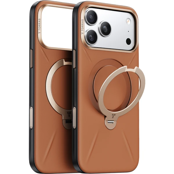 Torras Ostand Q3 VegSkin MagSafe kryt iPhone 18 Pro oranžový - Puzdra - Hlavný obrázok