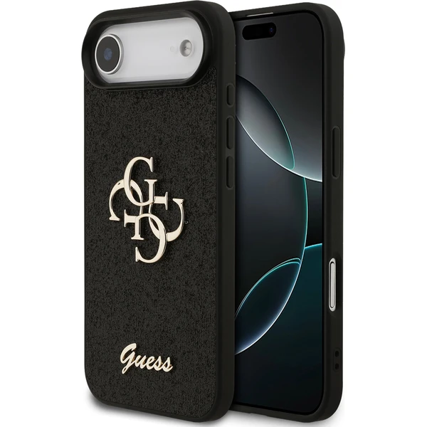 Guess PU Fixed Glitter 4G Metal Logo kryt iPhone Air čierny - Puzdra - Hlavný obrázok