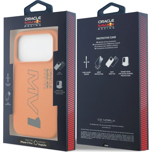 Oracle Red Bull Racing Silicone MV1 MagSafe kryt iPhone 17 Pro oranžový - Puzdra - Obrázok 31d863b923ce42f7a930eb935378a0e0