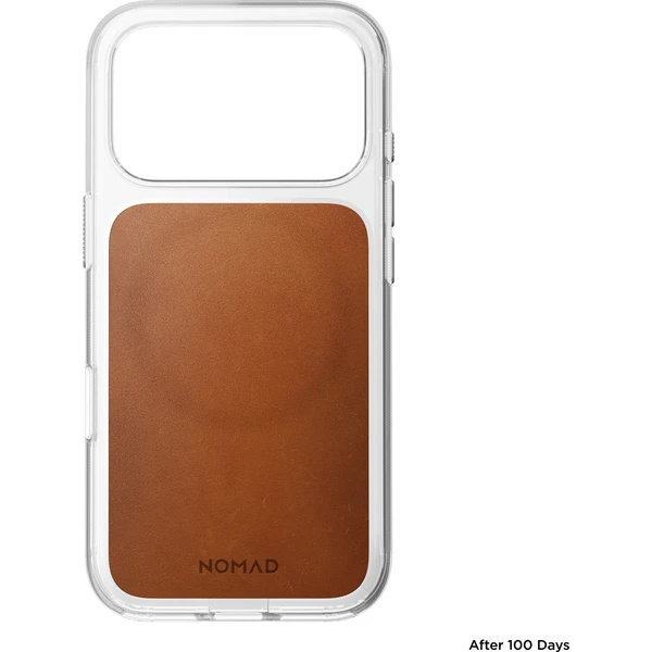 Nomad Clear Leather (Horween) MagSafe kryt iPhone 18 Pro Saddle - Puzdra - Obrázok 31da4017b4b9416ba96a5fd4dc818eda