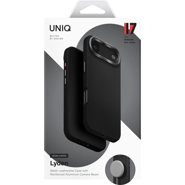 UNIQ Lyden Premium Leatherette MagClick MagSafe kryt iPhone Air Dallas Black - Puzdra - Obrázok 322cb5a7d6b248aea0f23b1e1101c6b6