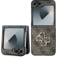 Guess PU 4G Metal Logo kryt Samsung Galaxy Z Flip 6 hnedý - Puzdra