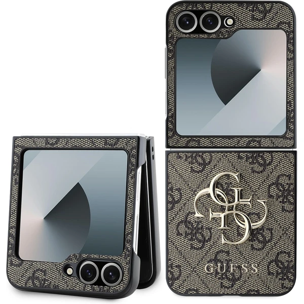 Guess PU 4G Metal Logo kryt Samsung Galaxy Z Flip 6 hnedý - Puzdra - Hlavný obrázok