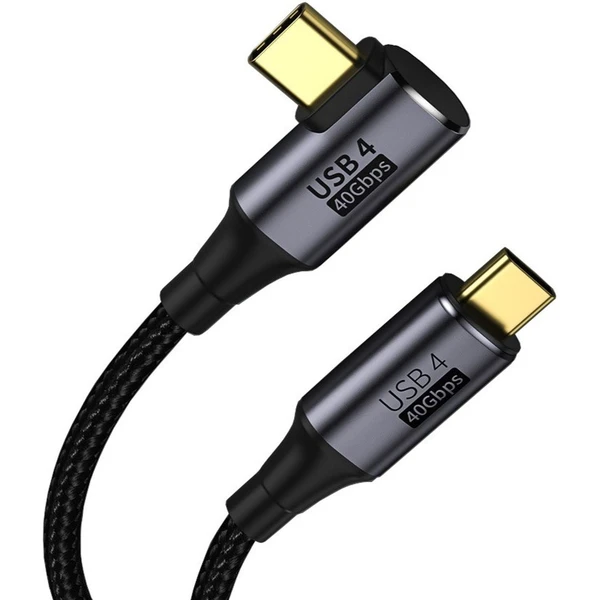 PremiumCord USB4 40Gbps 8K@60Hz 240W Thunderbolt 3 zahnutý kábel 1,2m - Káble a redukcie - Obrázok 324c7c6fc52542b8b846a6d35e38a449