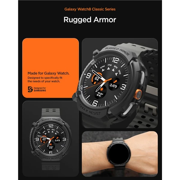Spigen Rugged Armor kryt Galaxy Watch8 Classic (46mm) matne čierny - Puzdra - Obrázok 324d657de7cc45ba8adadd7cc6d3330a