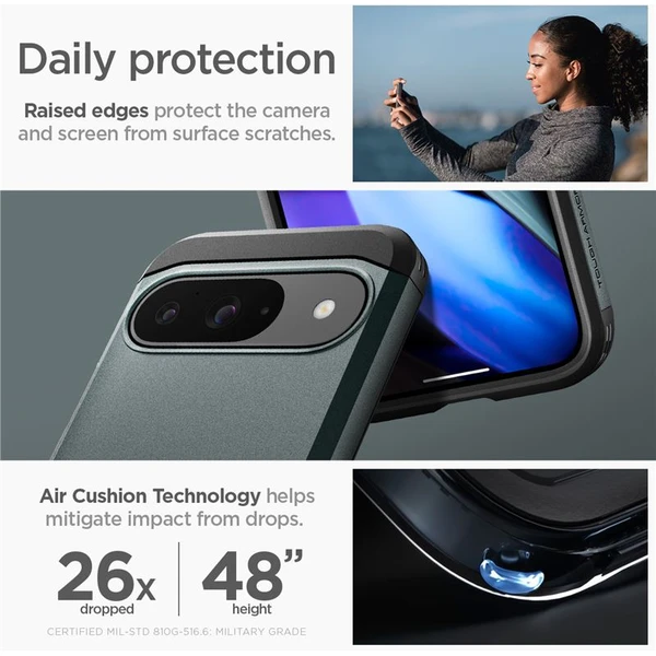 Spigen Tough Armor kryt Google Pixel 9 Pro/Pixel 9 zelený - Puzdra - Obrázok 32580a2fa1144c98b3c3df015be40aaf