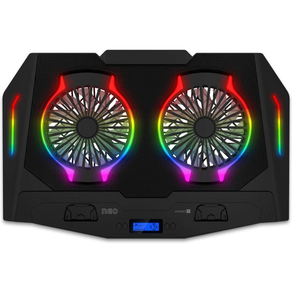 CONNECT IT NEO RGB chladiaca podložka pod notebook čierna - Chladiace podložky - Obrázok 32N0000J01