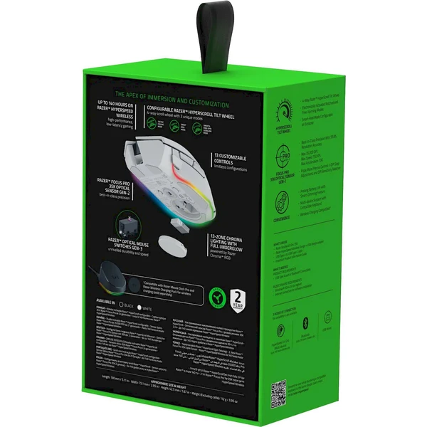 Razer Basilisk V3 Pro 35K bezdrôtová herná myš biela - Myši - Obrázok 32UC000L01