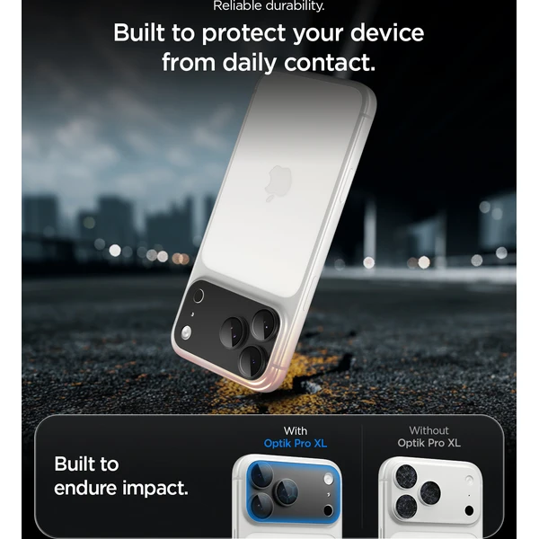 Spigen Glass tR EZ Fit Optik Pro XL 1 Pack sklo na fotoaparát iPhone 18 Pro tmavo šedé - Ochranné fólie a sklo - Obrázok 32b25b61995845169a1cb3d5d3941cc5