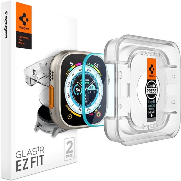 Spigen Glass EZ Fit 2 Pack sklo Apple Watch Ultra 49mm číre