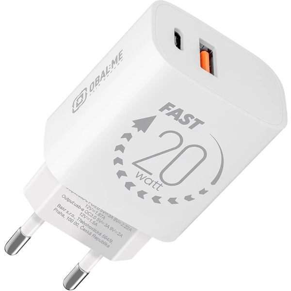 OBAL:ME nabíjačka USB-A/USB-C (20W) biela - Nabíjačky - Hlavný obrázok
