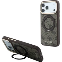 Guess PU 4G Ring Stand MagSafe kryt iPhone 18 Pro hnedý - Puzdra
