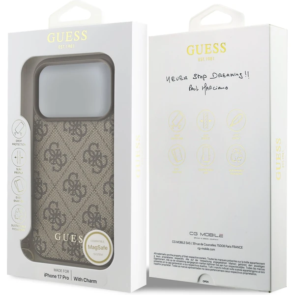 Guess 4G Charm kryt iPhone 17 Pro hnedý - Puzdra - Obrázok 32e53379129c4f648e3903cda1e6ad2f