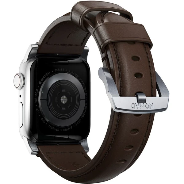 Nomad Traditional kožený remienok Apple Watch Ultra (49mm) 8/7 (45mm)/6/SE/5/4 hnedý/strieborné prac - Remienky - Obrázok 338d04e5d9ee42a8a77d4b55f4717c63
