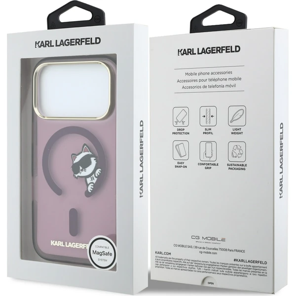 Karl Lagerfeld IML Choupette Peekaboo Magsafe kryt iPhone 18 Pro Max vínový - Puzdra - Obrázok 33a4b0dc224d4695937d108bb3e64f51