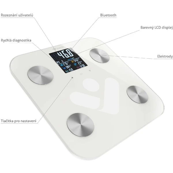 TrueLife FitScale W6 BT múdra váha biela - Inteligentné váhy - Obrázok 3401000J01