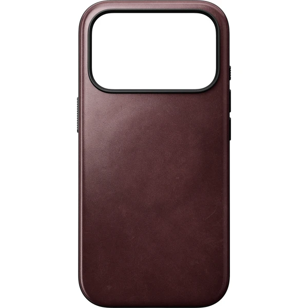 Nomad Modern Leather (Horween) MagSafe kožený kryt iPhone 17 Pro/18 Pro Burgundy - Puzdra - Obrázok 342c48dcb2e3483facc49101adb48975