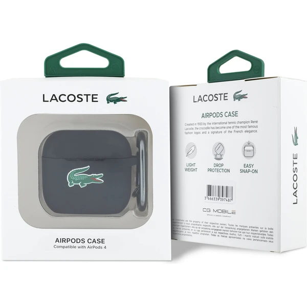 Lacoste Liquid Silicone Croc Logo puzdro AirPods 4 čierne - Puzdra - Obrázok 3439c2ffec834c4ca30cc0ab778490cf