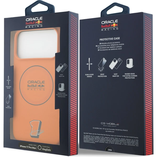 Oracle Red Bull Racing Silicone Blue Ring MagSafe kryt iPhone 17 Pro Max oranžový - Puzdra - Obrázok 345110483a2c4c879985d46a59563ef7