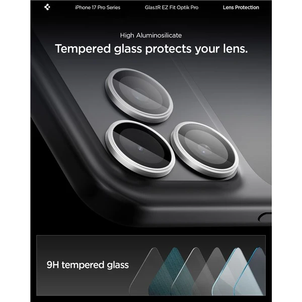 Spigen Glass TR EZ Fit Optik Pro skla iPhone 17-14 Pro/17-14 Pro Max silver (2 ks) - Ochranné fólie a sklo - Obrázok 347750d94e8b42209f5bba117876954b
