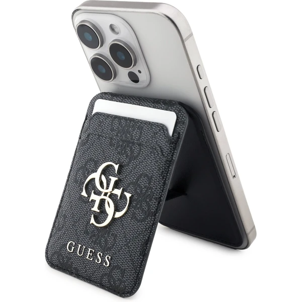 Guess 4G Metal Logo MagSafe Cardslot peňaženka so stojanom čierna - Peňaženky - Hlavný obrázok