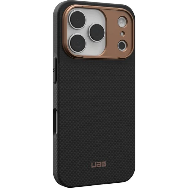 UAG Fibr Armr MagSafe kryt iPhone 17 Pro kevlar čierny/bronzový - Puzdra - Obrázok 348465d40c29464ca129e1225c82c732