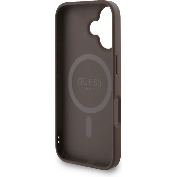 Guess PU Leather 4G Colored Ring Strap MagSafe kryt iPhone 16 hnedý - Puzdra - Obrázok 348b33ecc4e748ff8ae74245cfa17092