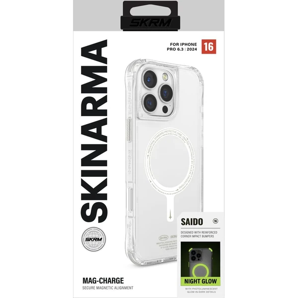 SKINARMA Saido Niteglow Mag-Charge kryt iPhone 16 Pre číry - Puzdra - Obrázok 348f571235b7457a89415b39d929a20e