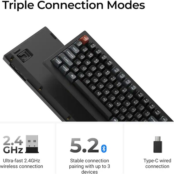 Keychron V1 Ultra 8K herná klávesnica čierna (US) - Klávesnice - Obrázok 349Q000K01