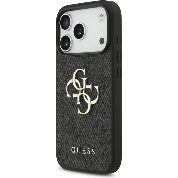 Guess PU 4G Metal Logo Strap kryt iPhone 17 Pro čierny - Puzdra - Obrázok 349e3848ab184f249801f6799d3f02d6