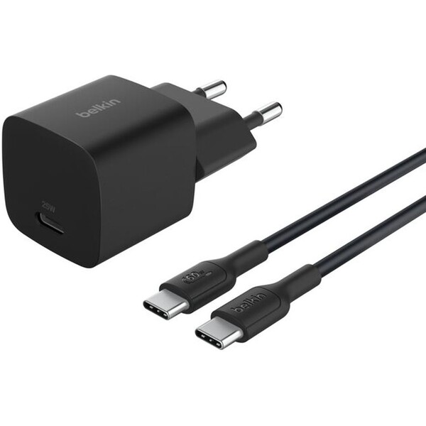 E-shop Belkin BOOST CHARGE™ 25W USB-C Power Delivery PPS nabíjačka, 1m USB-C/USB-C kábel čierna