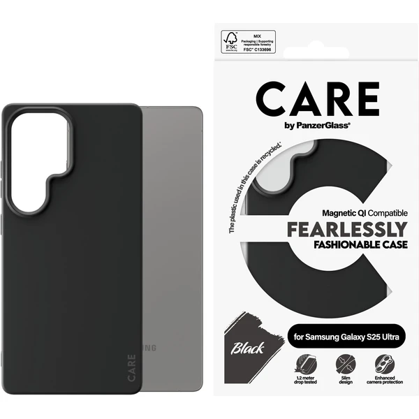 PanzerGlass® CARE kryt Samsung Galaxy S25 Ultra Fearlessly čierny QI - Puzdra - Obrázok 34FC000J01