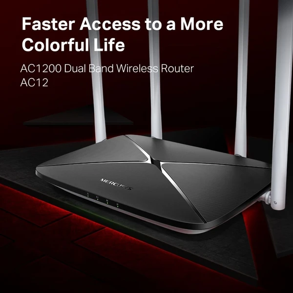 Mercusys AC12 Wi-Fi 5 router čierny - Wi-Fi routery - Obrázok 34R7300401
