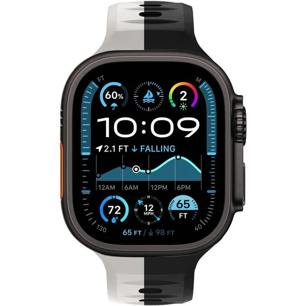 CubeNest Premium Silicon Band remienok Apple Watch 42-49 mm čierny/sivý - Remienky - Obrázok 34UD000O01