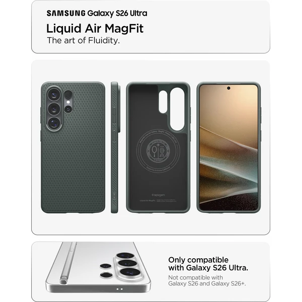 Spigen Liquid Air MagSafe kryt Samsung Galaxy S26 Ultra zelený - Puzdra - Obrázok 34a056d40b304539a7f687ac20a8ffde