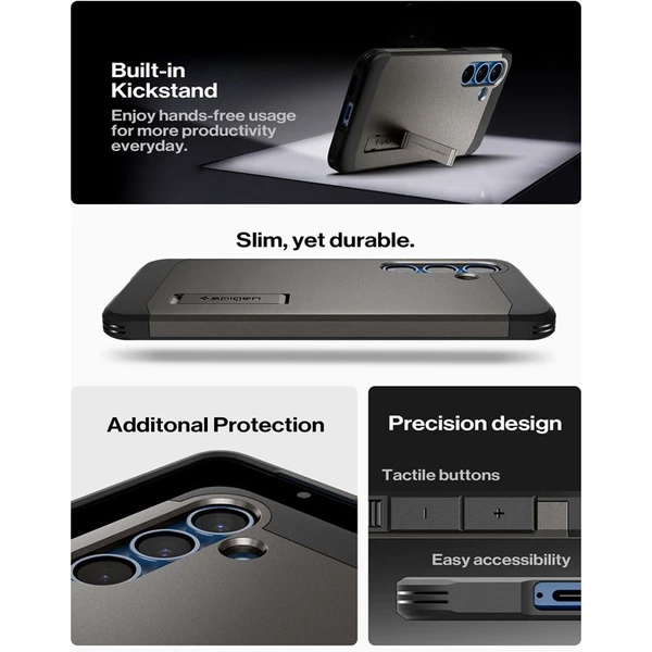 Spigen Tough Armor MagSafe kryt Samsung Galaxy S25 tmavo šedý - Puzdra - Obrázok 34a07c3cf55f43a68fe5abfcea7cc2a0