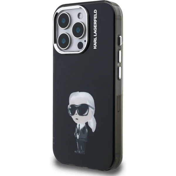 Karl Lagerfeld IML Aquarelle Karl kryt iPhone 15 Pre čierny - Puzdra - Obrázok 34e05edf022d4645be582d4f1c887451