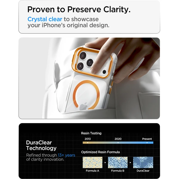 Spigen Ultra Hybrid Optik S MagSafe kryt iPhone 18 Pro/17 Pro clear orange - Puzdra - Obrázok 34e2417bbbd5435594e14f021aabe932