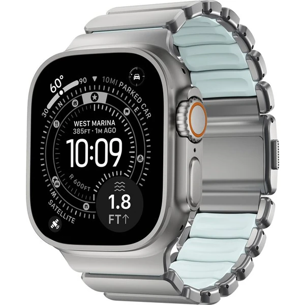 Náramok Nomad Stratos Band FKM Apple Watch 45/46/49mm Natural Titanium/Icy Blue - Remienky - Obrázok 34f831355a354fccbfbd164f5e0de556