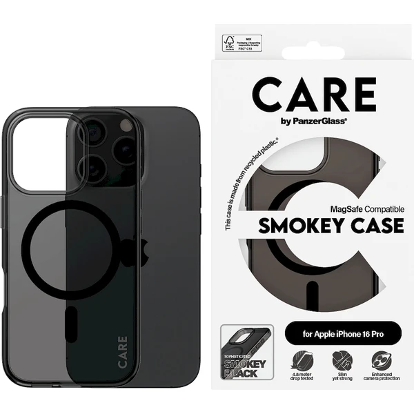 PanzerGlass® CARE kryt Apple iPhone 16 Pro MagSafe Smokey dymový/čierny - Puzdra - Obrázok 3508000P01