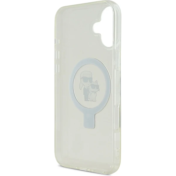 Karl Lagerfeld Ringstand Karl and Choupette MagSafe kryt pre iPhone 16 Plus biely - Puzdra - Obrázok 35663cb397a94e41b0625565537fb470