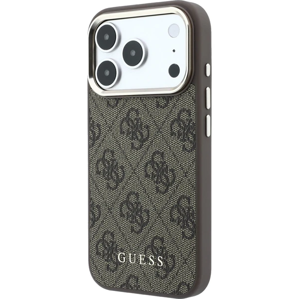 Guess PU Leather 4G Gold Frame MagSafe Zadný kryt pre iPhone 18 Pro Max Brown - Puzdra - Obrázok 3598ce1921e84783bd3e99abc5797758